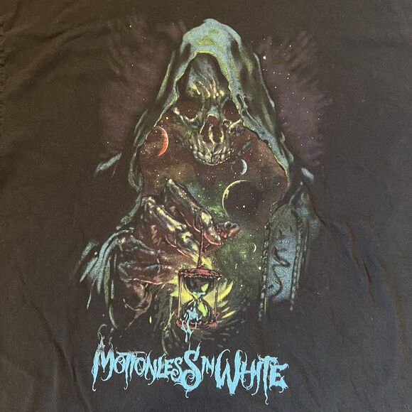 Motionless In White Band Tee Black Grim Reaper T Shirt See Measurements - Picture 9 of 12